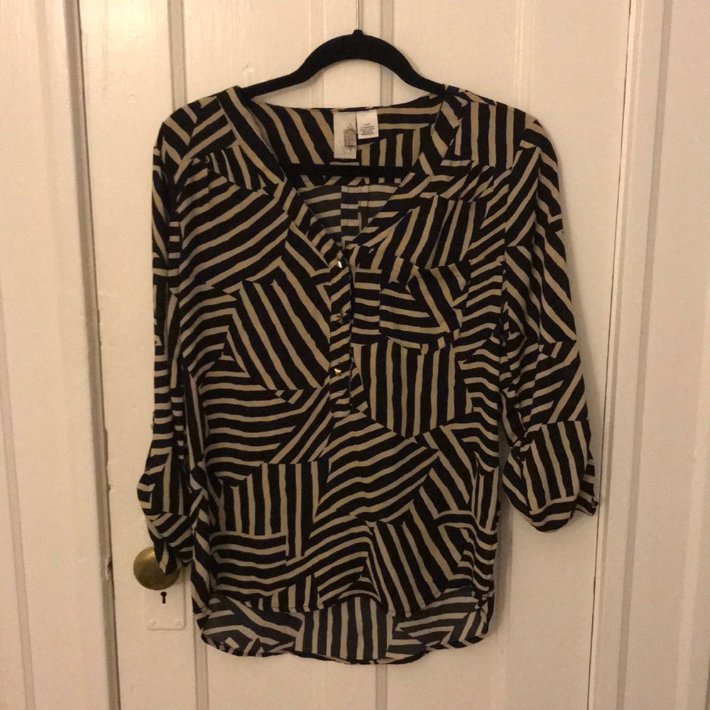 Black and white blouse